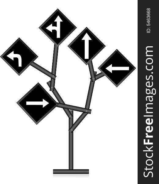 Symbol tree on isolated background