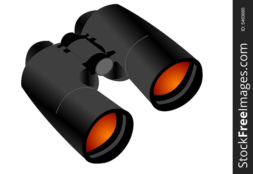 Binocular on abstract isolated background