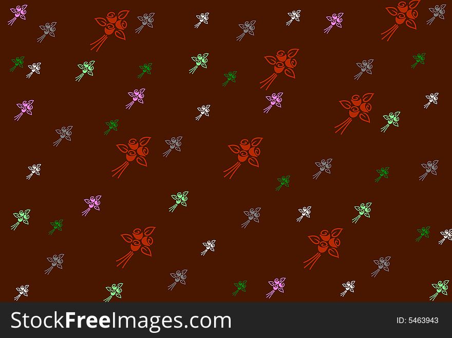 A funny background for web or paper with a lot of multicolor compositions flowers. A funny background for web or paper with a lot of multicolor compositions flowers