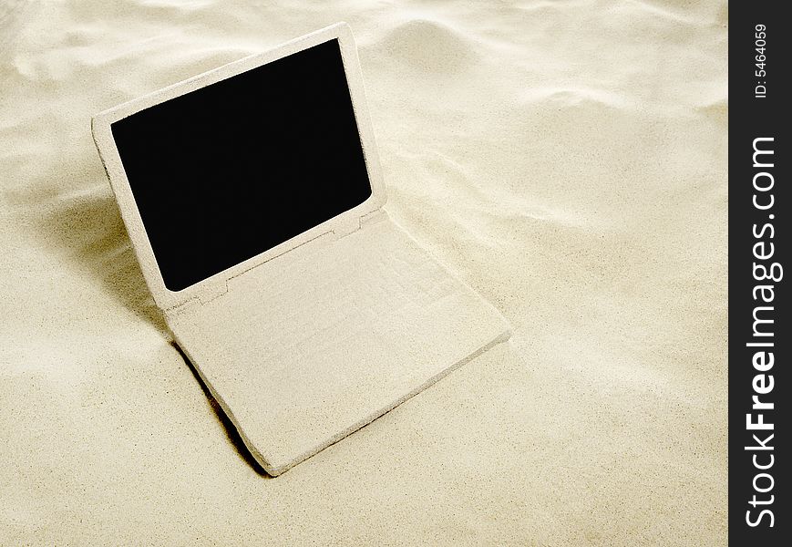 A notebook build from sand display for your content. A notebook build from sand display for your content