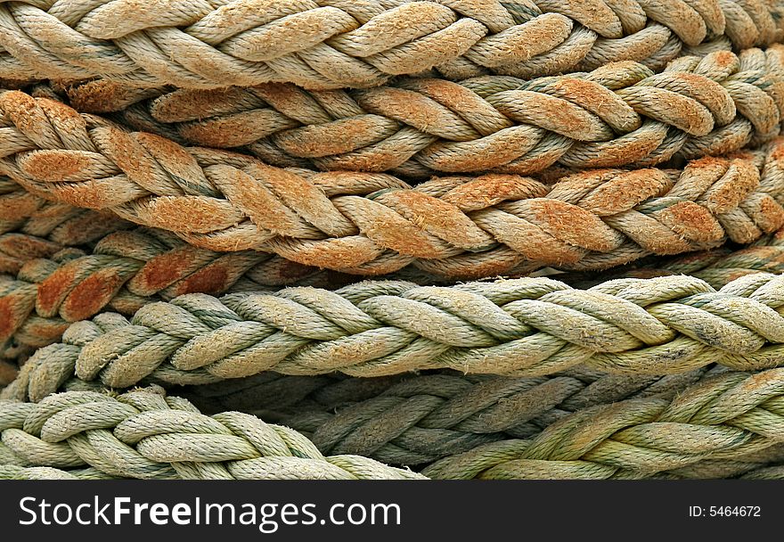 Coiled rope detail from a Japanese fishing boat