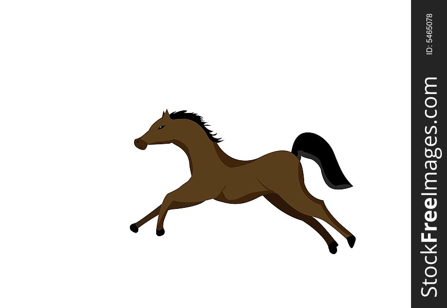 Horse running with abstract background