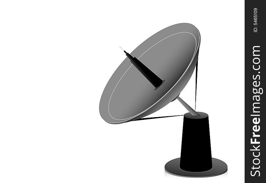 Dish antenna on isolated with abstract background
