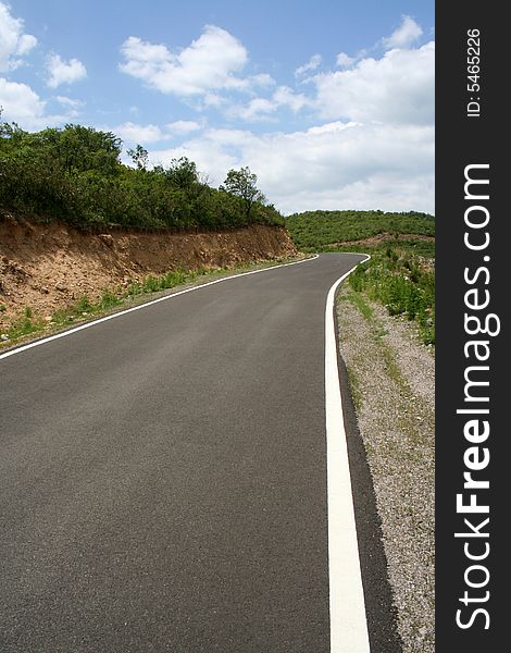 A view of road curve in tibet. A view of road curve in tibet