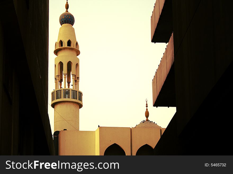A mosque hidden in the middle of a suburb in Dubai, UAE. A mosque hidden in the middle of a suburb in Dubai, UAE.