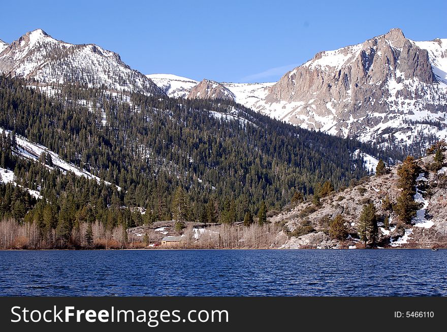 June Lake in the High Sierra Nevada Mountains CA