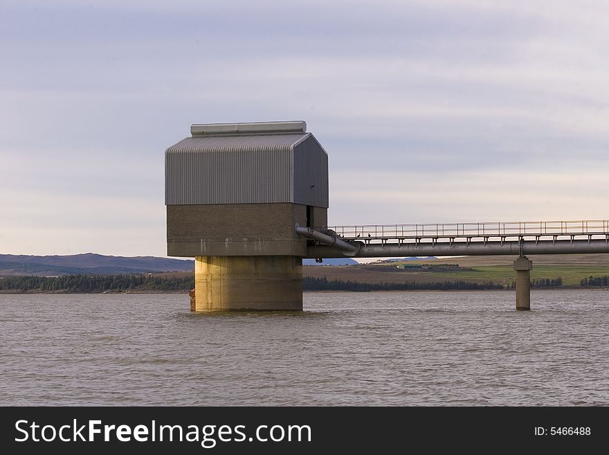 A pump-house for a large South African dam. A pump-house for a large South African dam