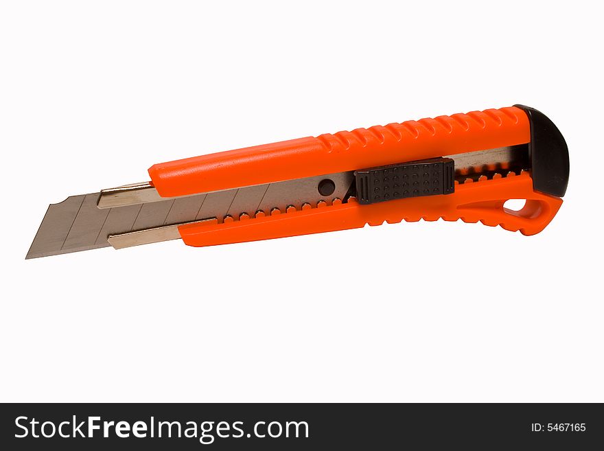 Office knife on a white background. Office knife on a white background
