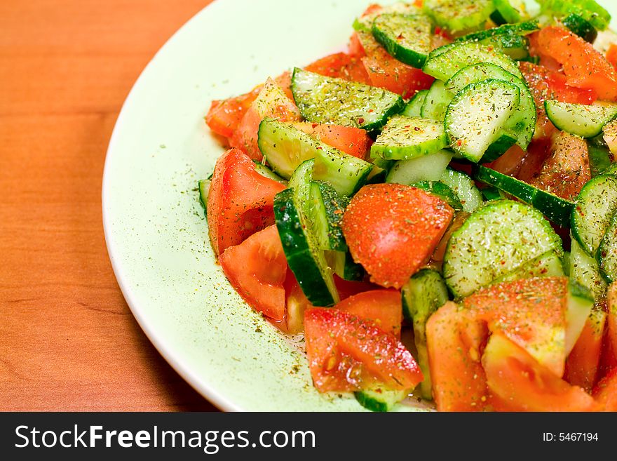 Fresh vegetable salad close up