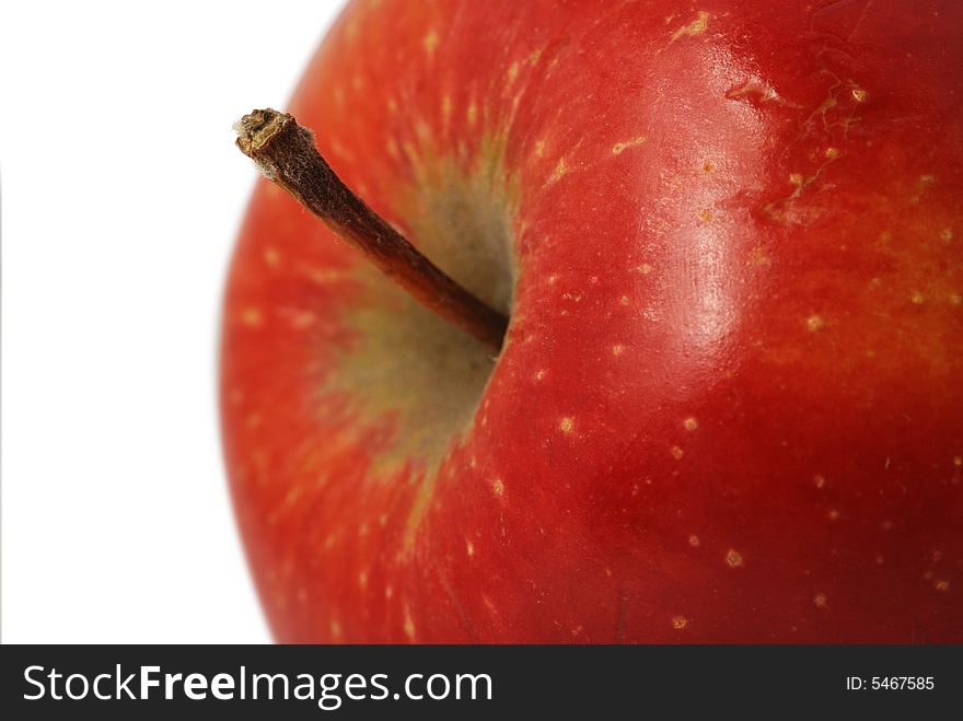 Apple. It is isolated on a white background. A ripe, juicy fruit.