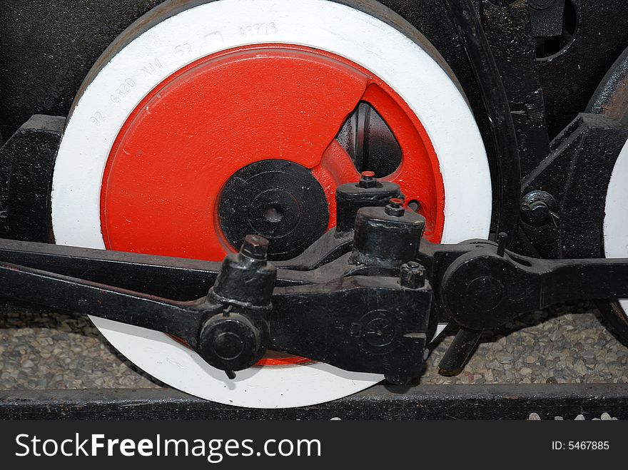 The colourful train wheel