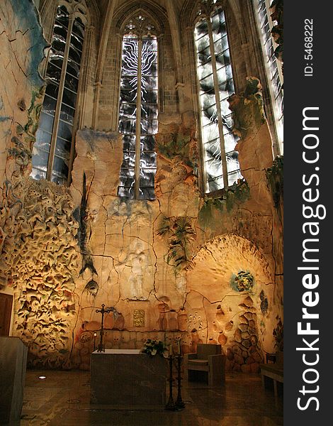 Decorated chapel with sculptures, in a Palma's cathedral. Decorated chapel with sculptures, in a Palma's cathedral