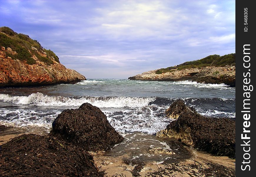 Beach in Majorca after an storm. Beach in Majorca after an storm