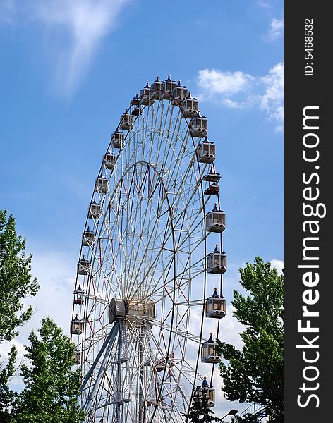 Attraction Big Wheel in a park at Moscow, Russia.