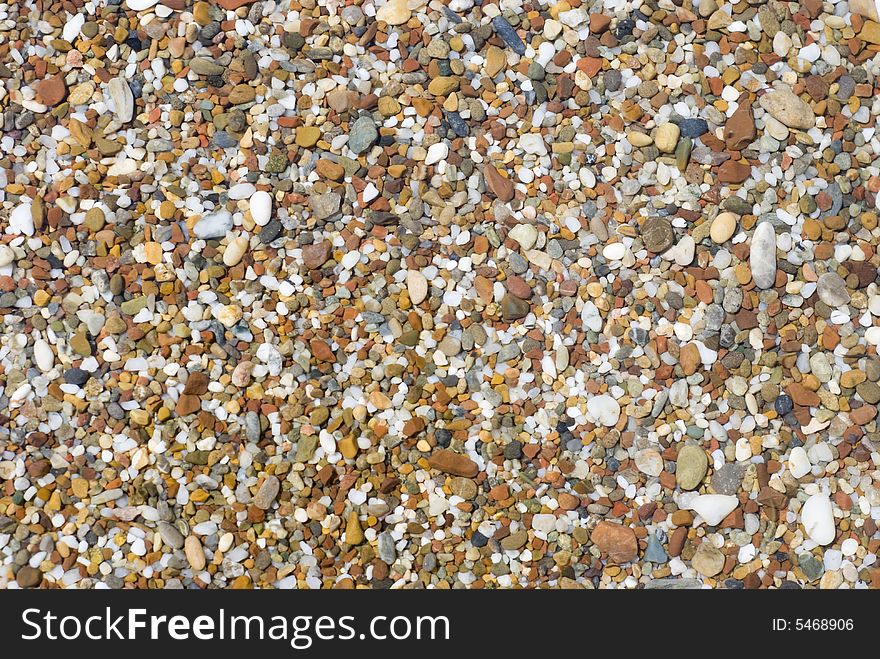 Coloured Pebble on the beach near Side, Turkey