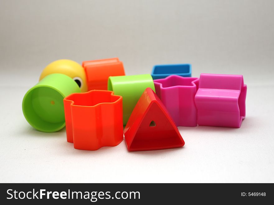 Colored nice childrens toys shapes