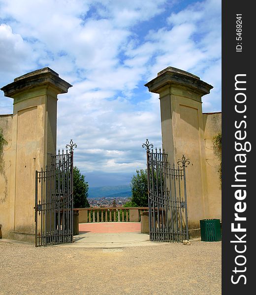 A beautifull shot of a gate in Boboli's garden in Florence - Italy
