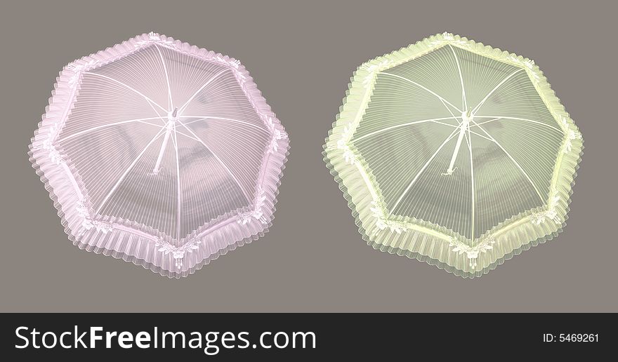 Colorful isolated parasols for your artistic creations and/or projects