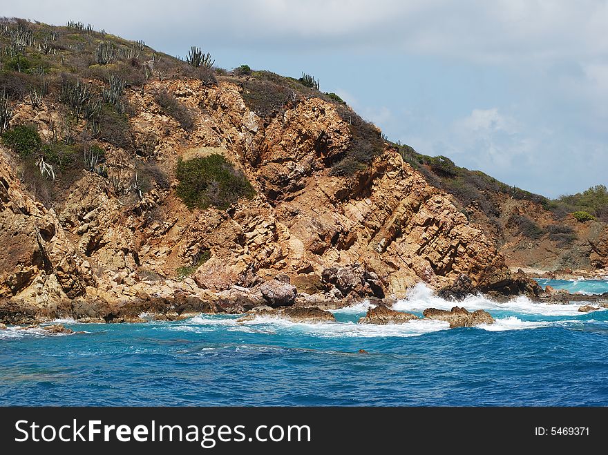 Rocky coast of St.Thomas island, U.S. Virgin Islands. Rocky coast of St.Thomas island, U.S. Virgin Islands.