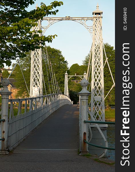Small bridge in Inverness over Ness river