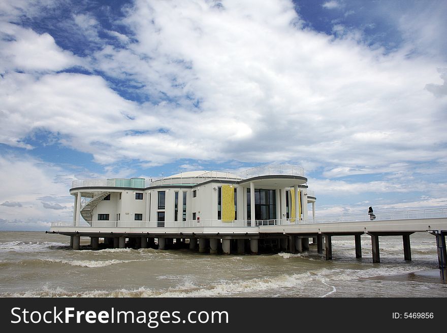 White villa on sea in italy