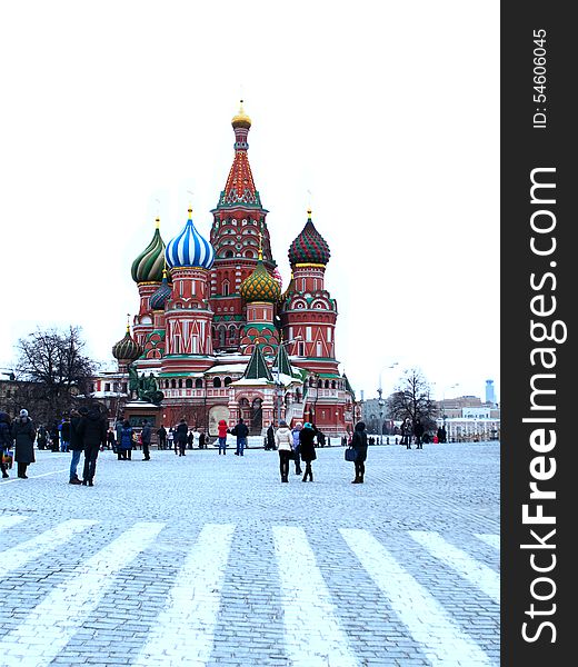 Cupola of Saint Basil's Cathedral on Red square, detailed view, Moscow, Russia. Cupola of Saint Basil's Cathedral on Red square, detailed view, Moscow, Russia