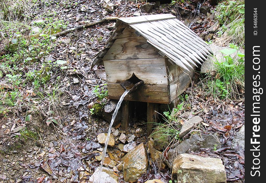 Spring water in the Carpathian mountains. Spring water in the Carpathian mountains