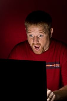 Notebook User Looking Astonished Royalty Free Stock Photo Notebook User Looking Astonished Royalty Free Stock Photo