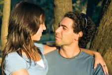 Couple Staring At Each Other - Horizontal Royalty Free Stock Image Couple Staring At Each Other - Horizontal Royalty Free Stock Image