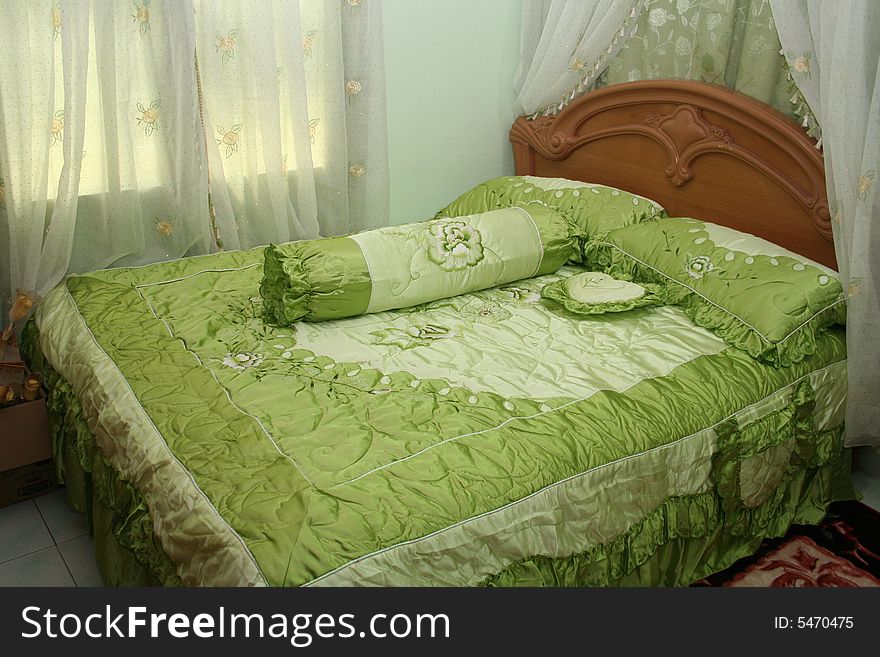 This is a malay wedding bed. This is a malay wedding bed