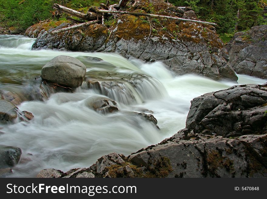 Water Flowing Into Canyon