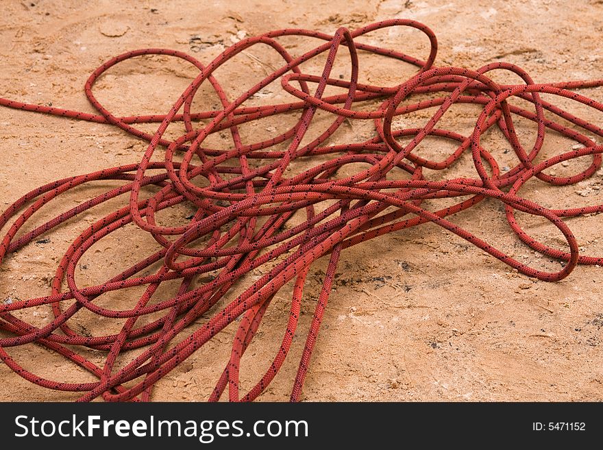 A rope used for a rappel in a canyon near Zion National Park, Utah. A rope used for a rappel in a canyon near Zion National Park, Utah.