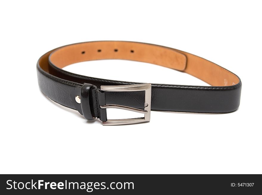 Man's belt on a white background