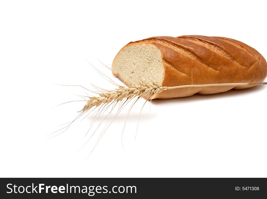 Bread on a white background