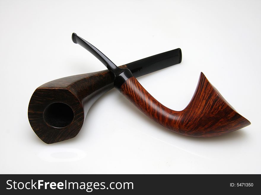 Two tobacco pipe isolated on white background.