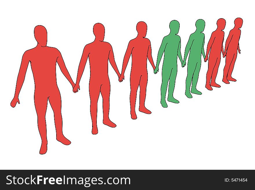 3d people - outsiders - isolated illustration - team (with vector eps format)