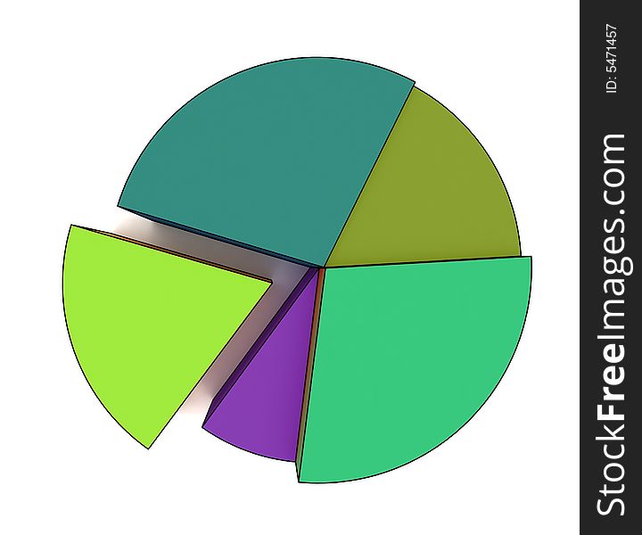 Statistics - 3d isolated multicolor diagram. Statistics - 3d isolated multicolor diagram