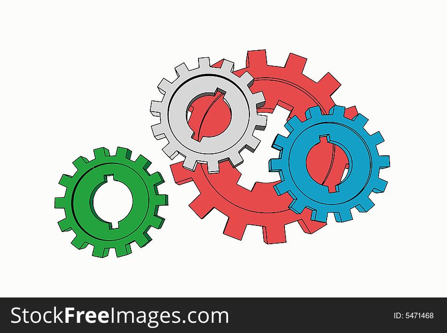 Cogwheels - business network - isolated illustration (with vector eps format). Cogwheels - business network - isolated illustration (with vector eps format)