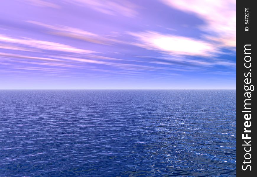 Beautiful sea and clouds sky - digital artwork. Beautiful sea and clouds sky - digital artwork