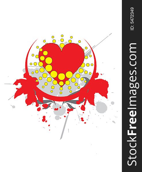 Abstract heart design in white background, vector. Abstract heart design in white background, vector