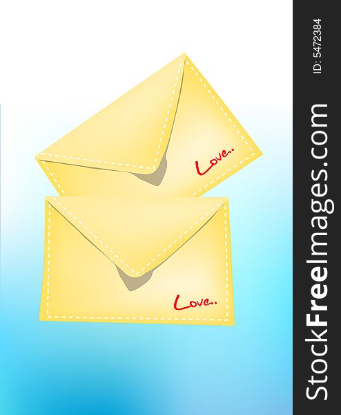 Vector love mails in gradient background