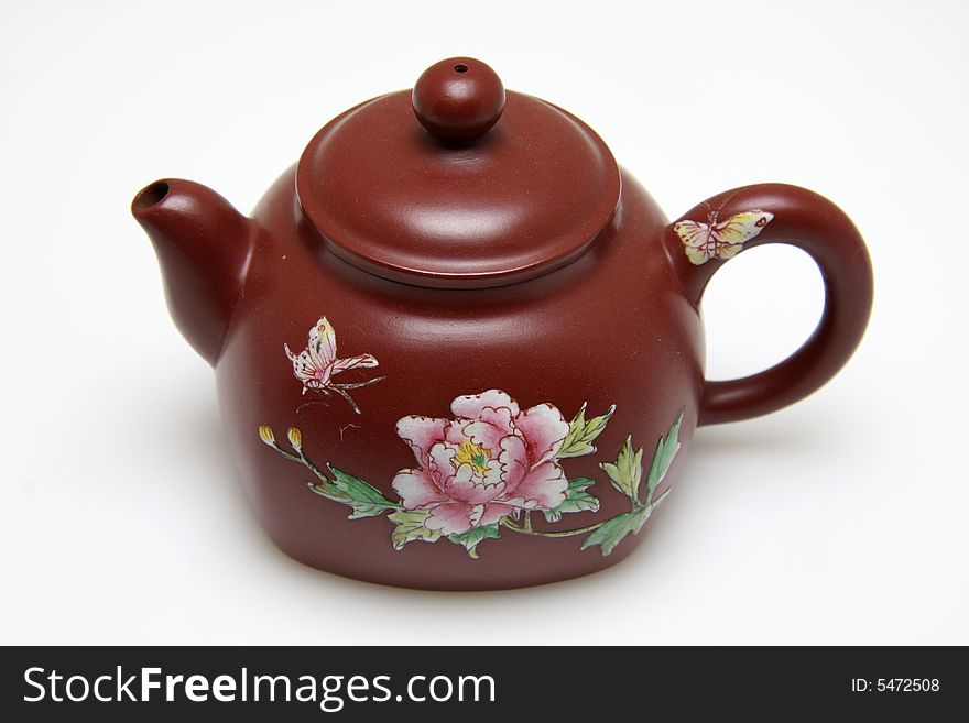 My teapot isolated on white background,also called zisha teapot in China.