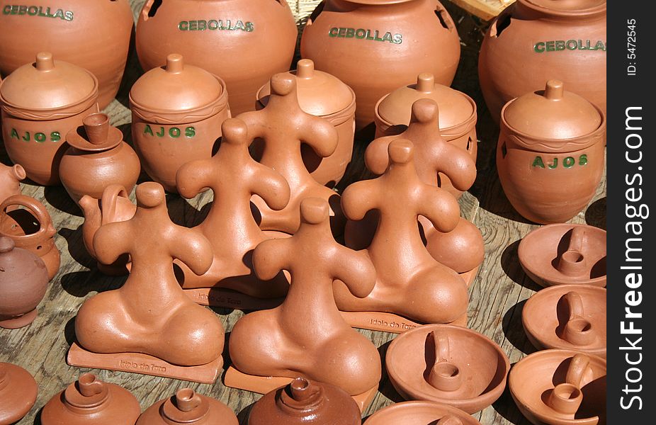 Typical handcrafted items in spanish(canarian) marketplace. Typical handcrafted items in spanish(canarian) marketplace