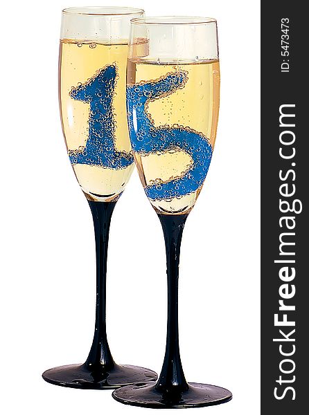 Glass champagne bubble celebrations  holiday