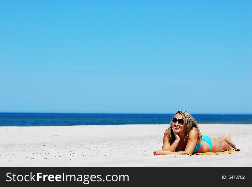 Beautiful Woman On The Beach