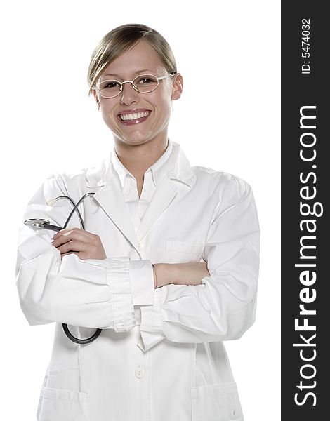 Beautiful young doctor with stethoscope. Beautiful young doctor with stethoscope