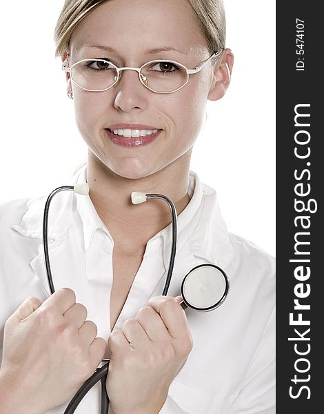 Beautiful young doctor with stethoscope. Beautiful young doctor with stethoscope