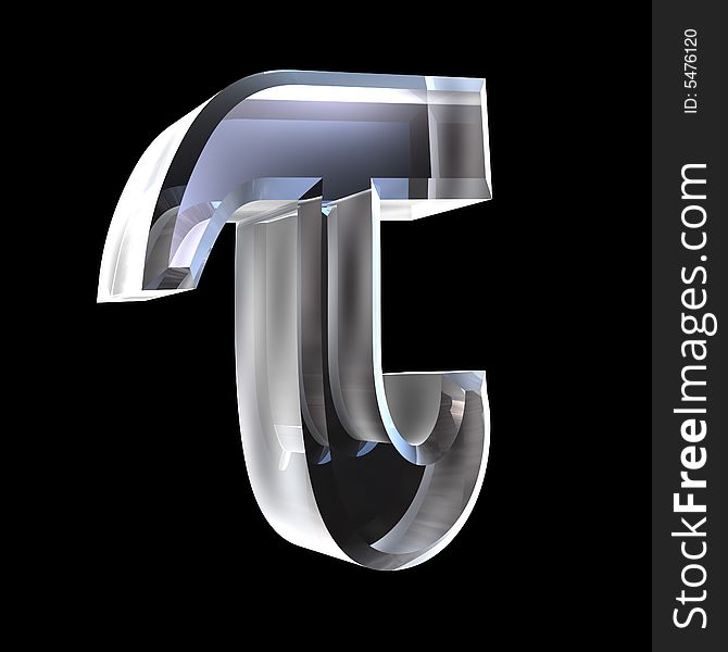 3D Tau symbol in glass