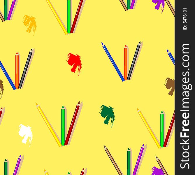 Vector illustration -seamless texture colored pencils