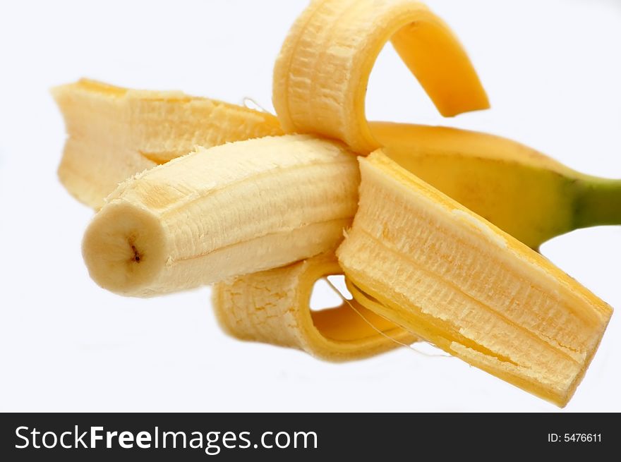 Tasty banana isolated on the white background